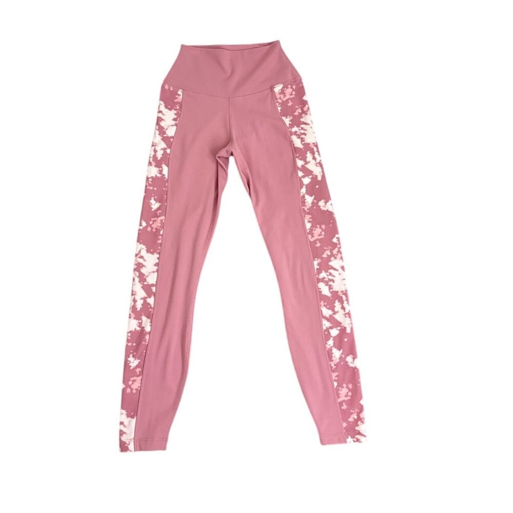 Nike Dri Fit Leggings High Waist Pink White Gym Athletic Pants Size XS